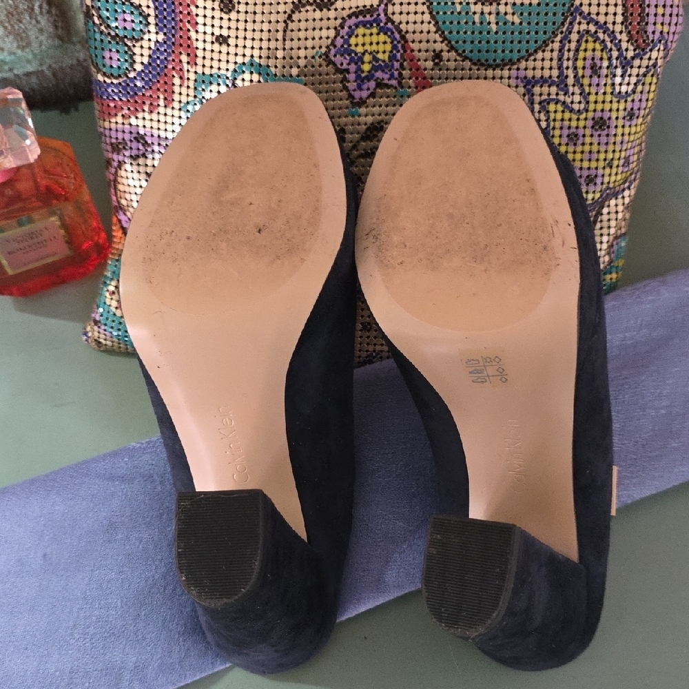 Calvin Klein Collection Navy Suede BEITRIS Mules - Picture 10 of 14